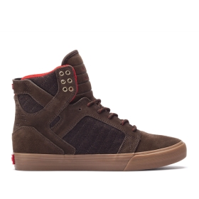 Supra Mens SKYTOP High Top Shoes Brown/Gum | US-66675